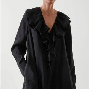 COS Black Maxi dress with ruffle detail